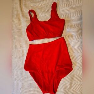Arq bra and high waisted undies set -Cherry